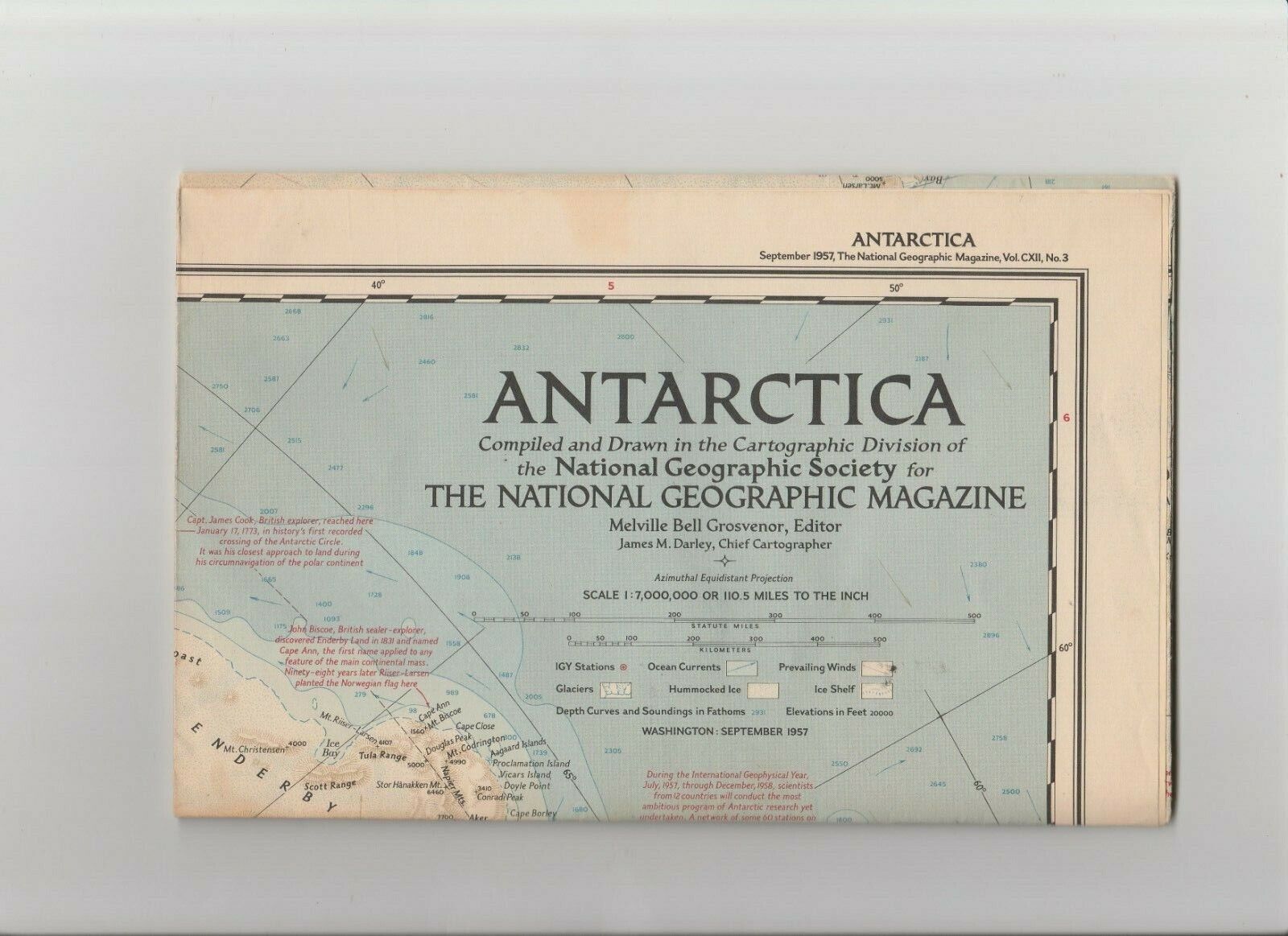 4 Maps: 1957 Antarctica, 1967 India Ocean, 1968 Atlantic Ocean, 1972 Mid East