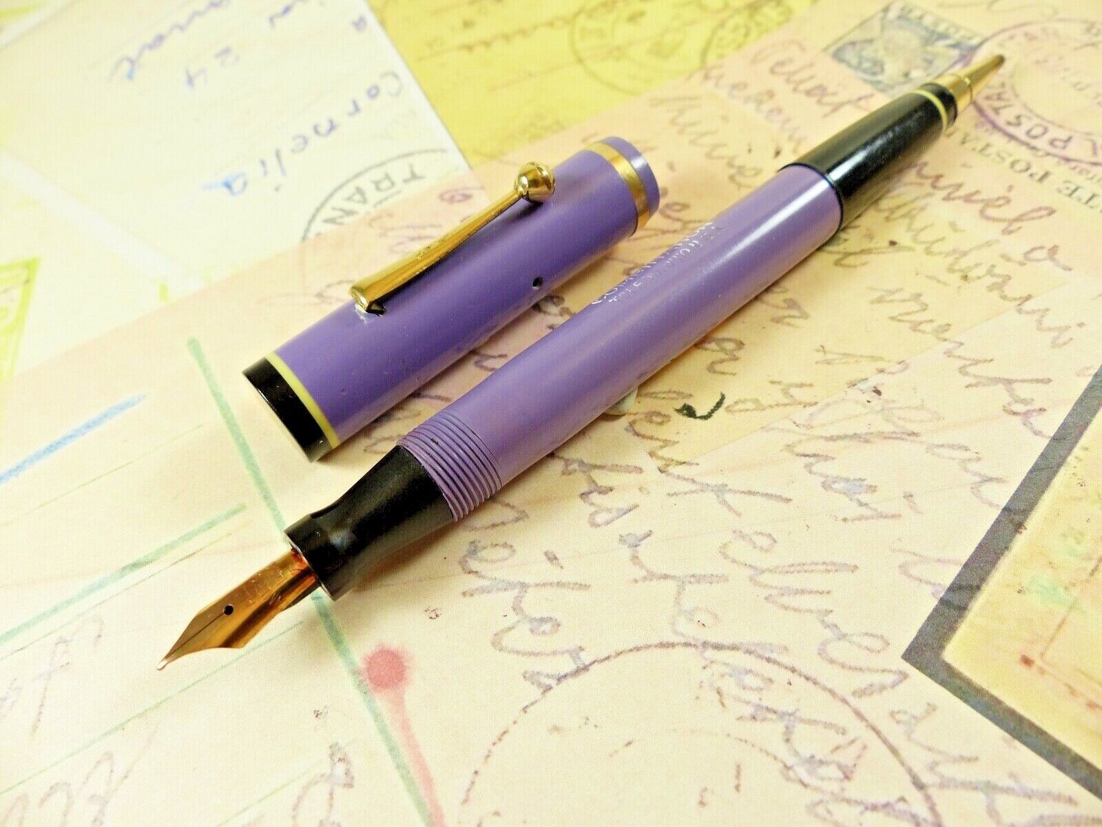 Vintage Purple All American Combination Fountain pen and Pencil restored