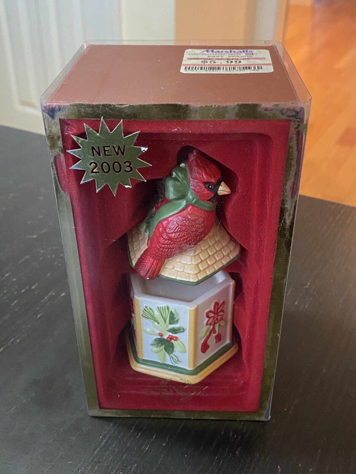 Vtg Lenox Winter Greetings Everyday Cardinal Stacking Salt N Pepper 2003 In Box