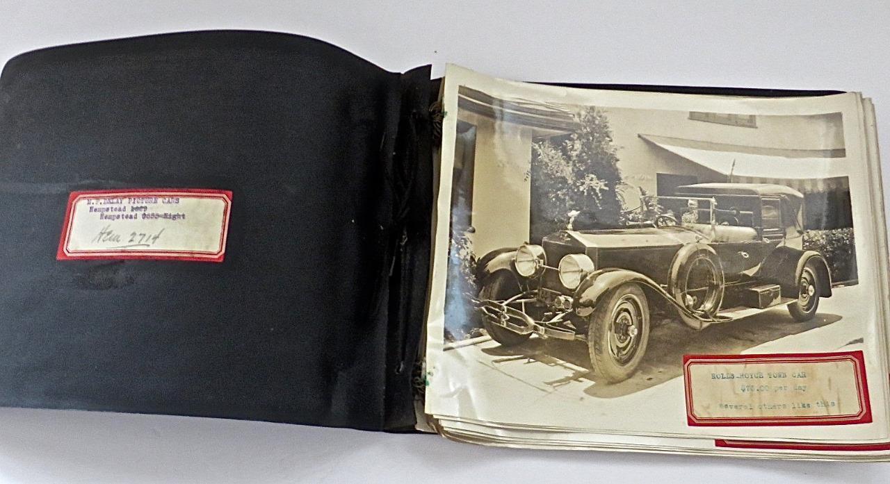 1920's Bound 8x10 Photo Catalog of AUTOMOBILES to Rent Out to Hollywood Studios