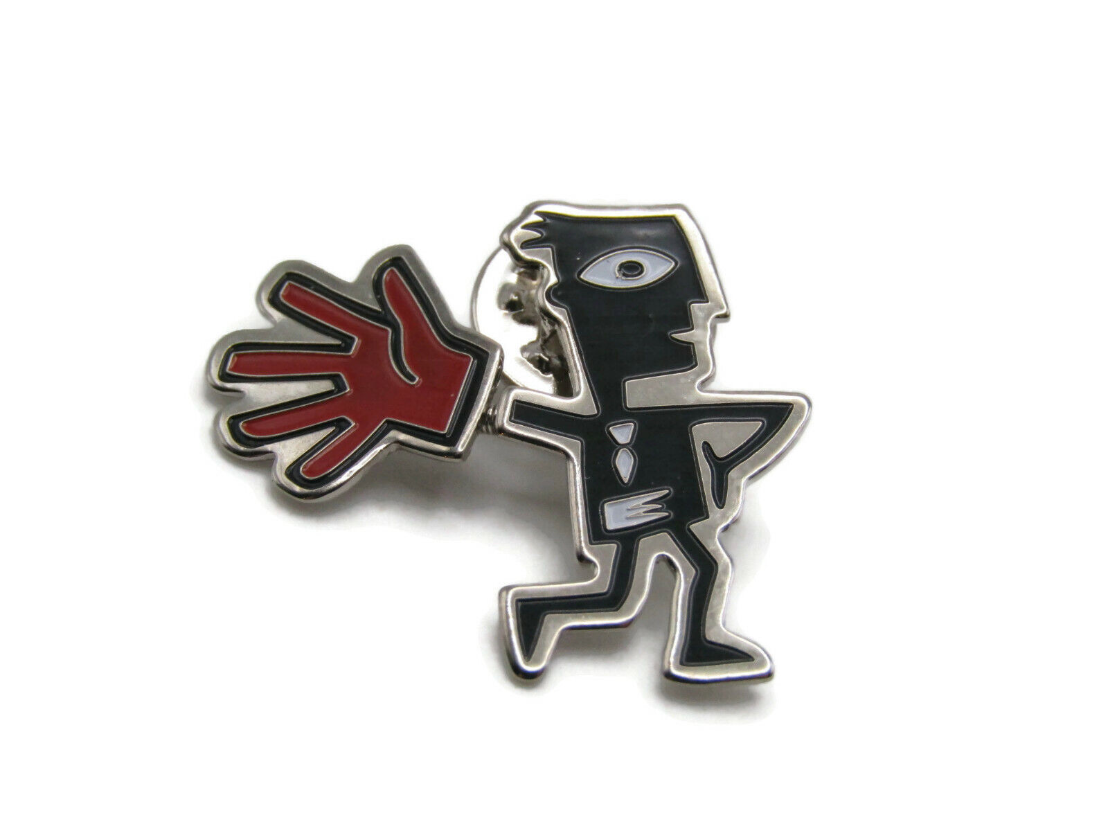Publix Pin Person Red Spring Hand Red Black & Silver Tone