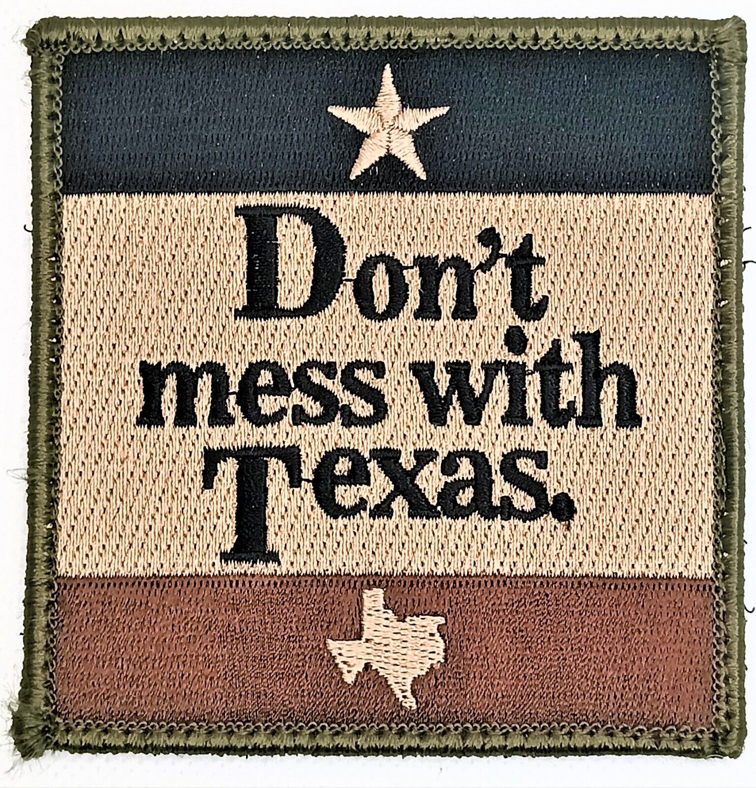 Don\'t Mess With Texas Square Forest Tactical Embroidered Patch