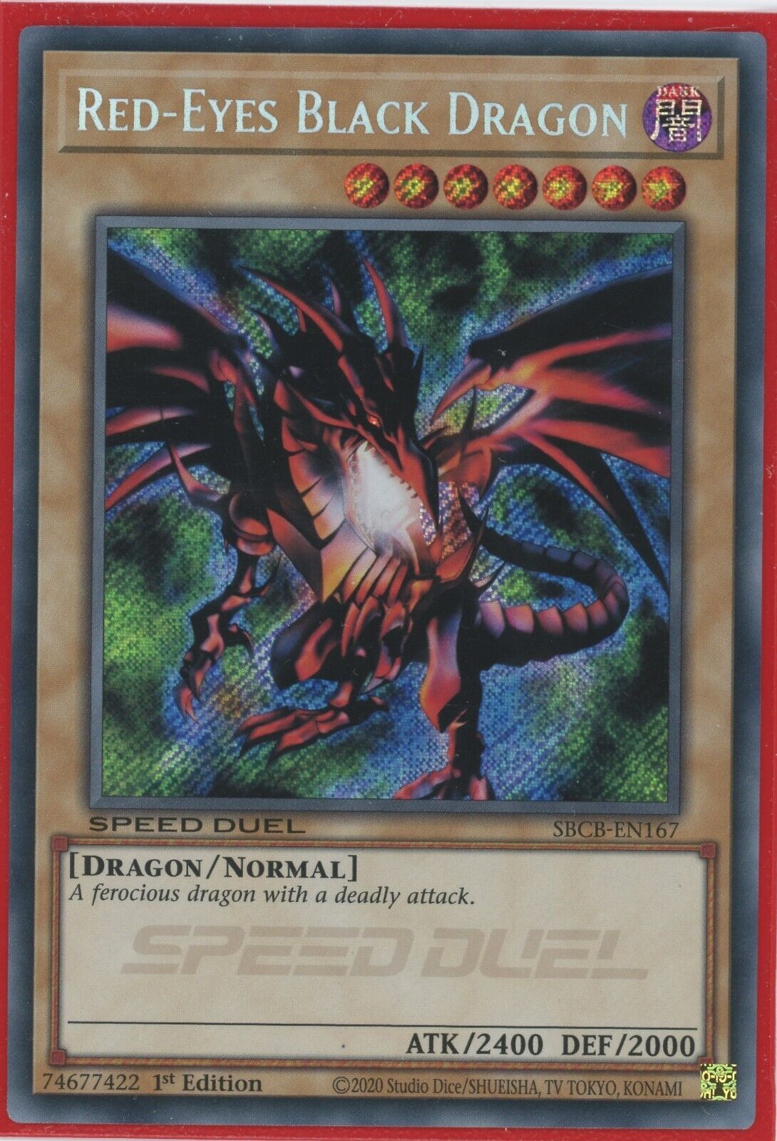 Yugioh Red-Eyes Black Dragon  SBCB-EN167 Secret Rare  1st Edition NM/LP