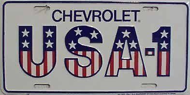 USA-1 Chevy License Plate