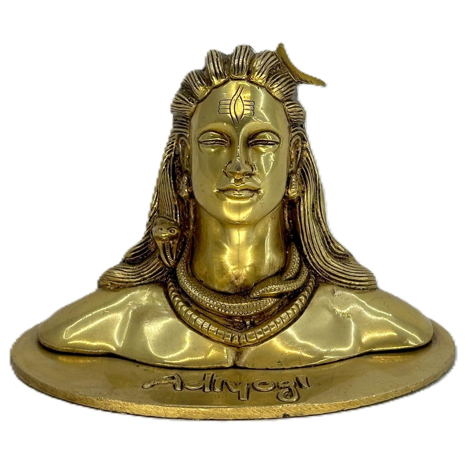 Brass Adiyogi Shiva Statue Weight: 1.40 Kg; Height: 4.5 Inches; Length: 6.5 inch