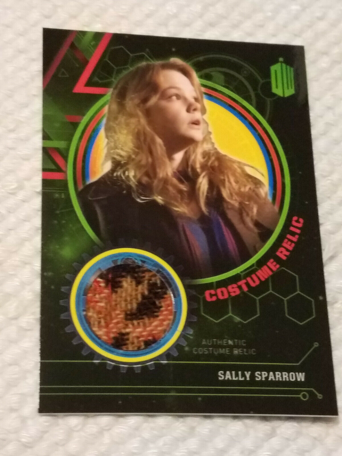  Topps Doctor Who Sally Sparrow green Costume Materials Relic card #'d to/499