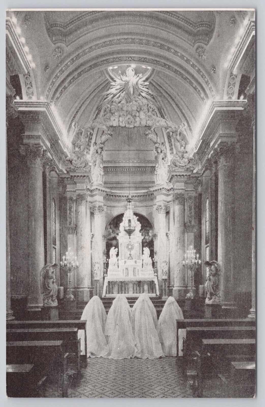 Quebec Canada, Sanctuary of Perpetual Adoration Interior View, Vintage Postcard