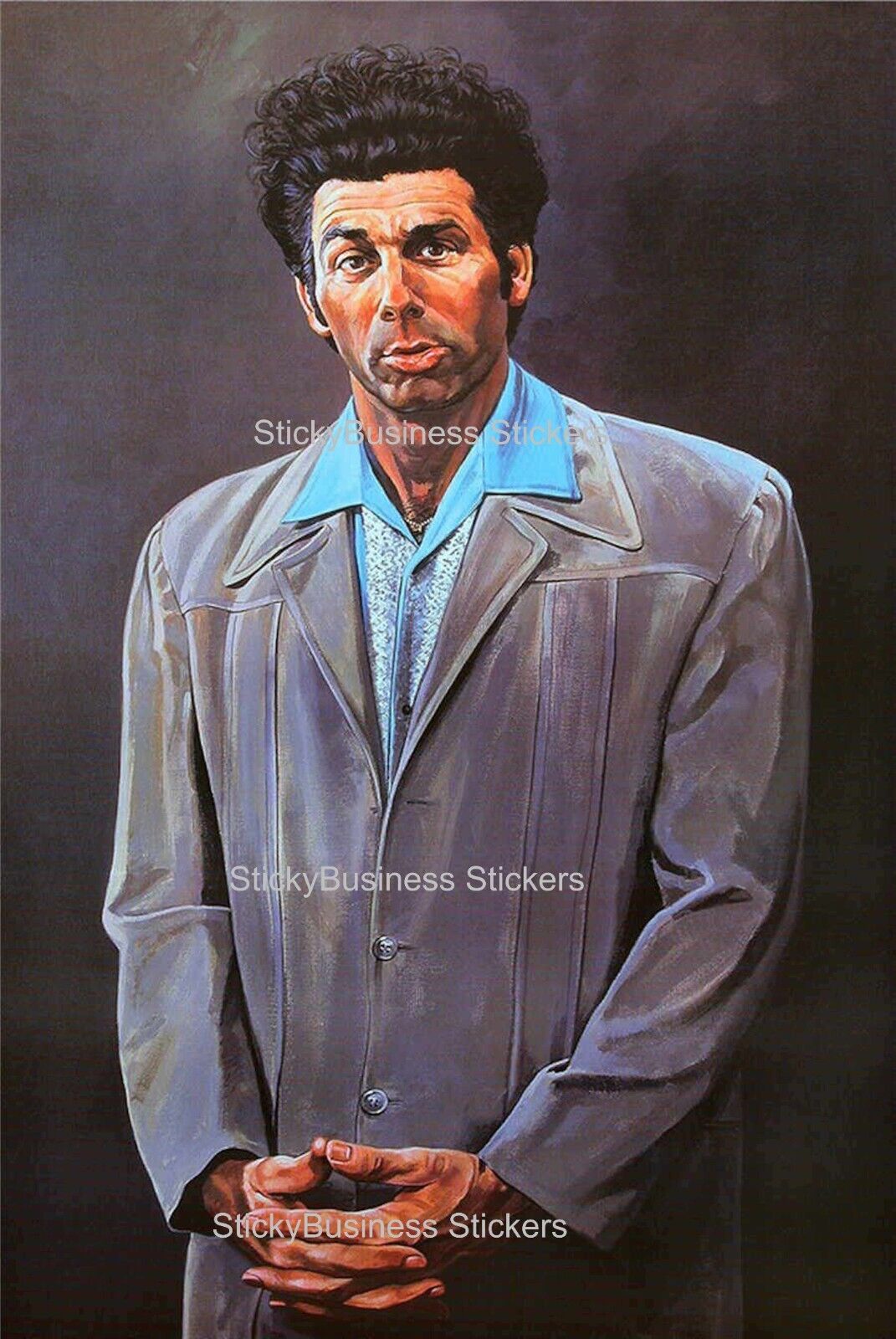 Seinfeld Sticker Cosmo Kramer Portrait Painting 4 inch