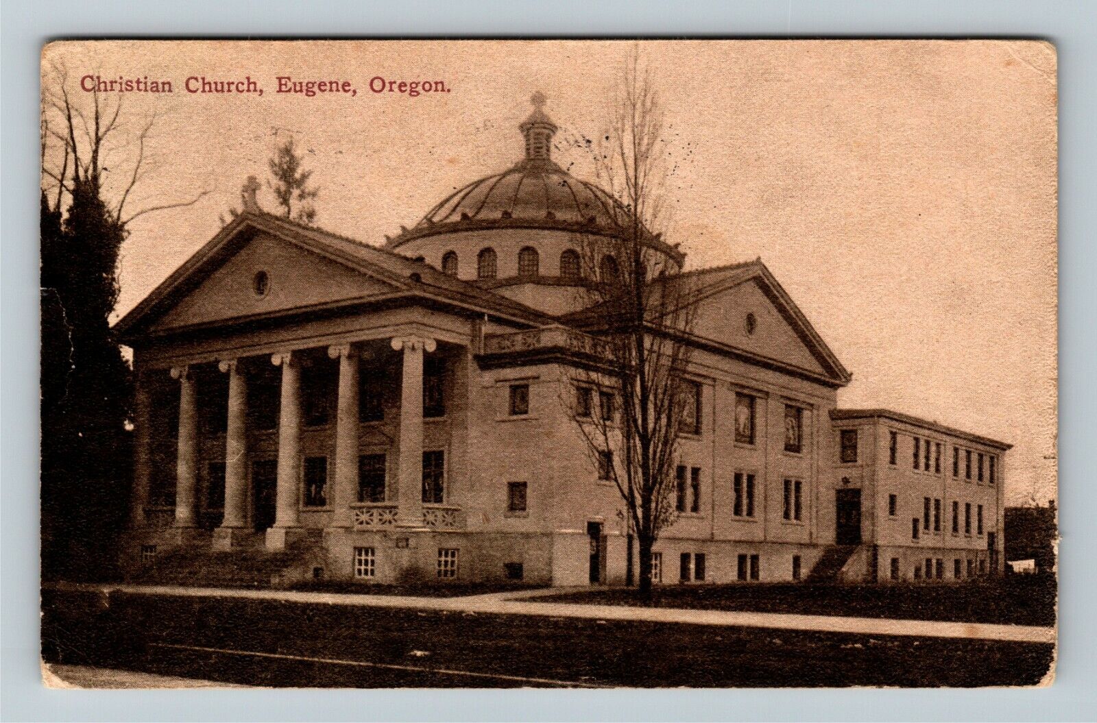 Eugene OR-Oregon, Christian Church, c1912 Vintage Souvenir Postcard