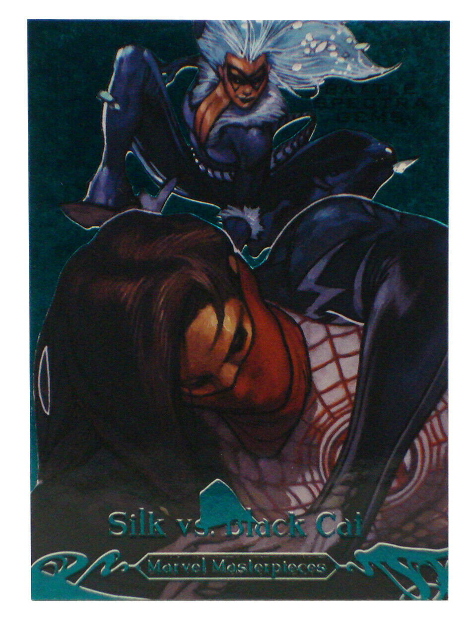 2018 Upper Deck Marvel Masterpiece Battle Spectra Gems Silk Black Cat Card 83/99