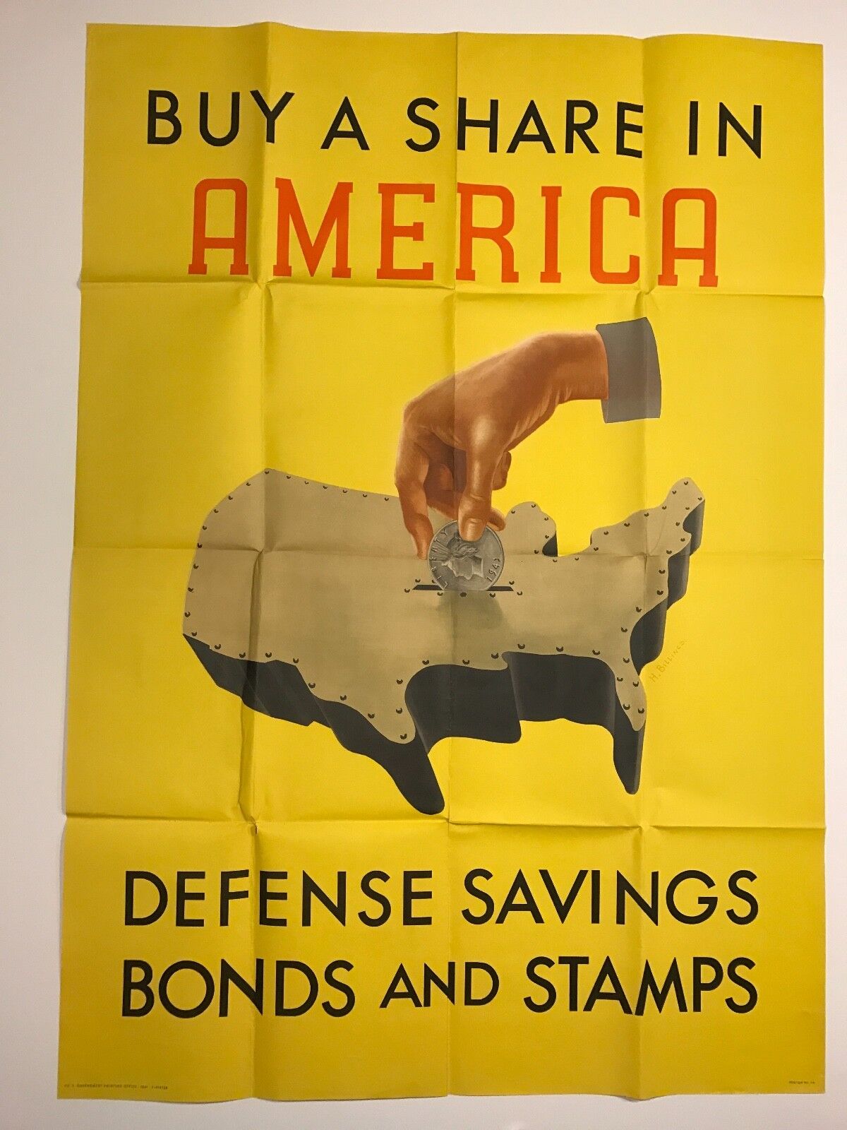 BUY A SHARE IN AMERICA - WW2 Poster - ORIGINAL