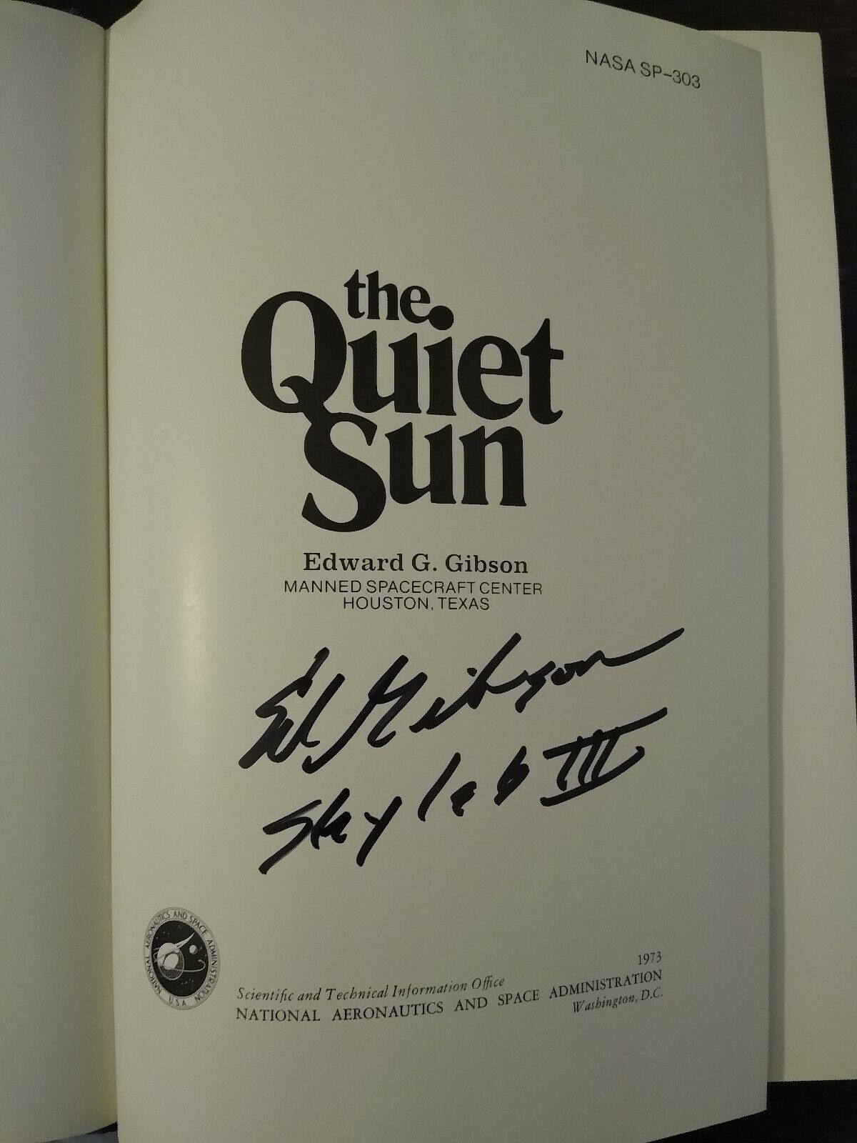 The Quiet Sun book signed By NASA Astronaut Ed Gibson The Father of Heliophysics