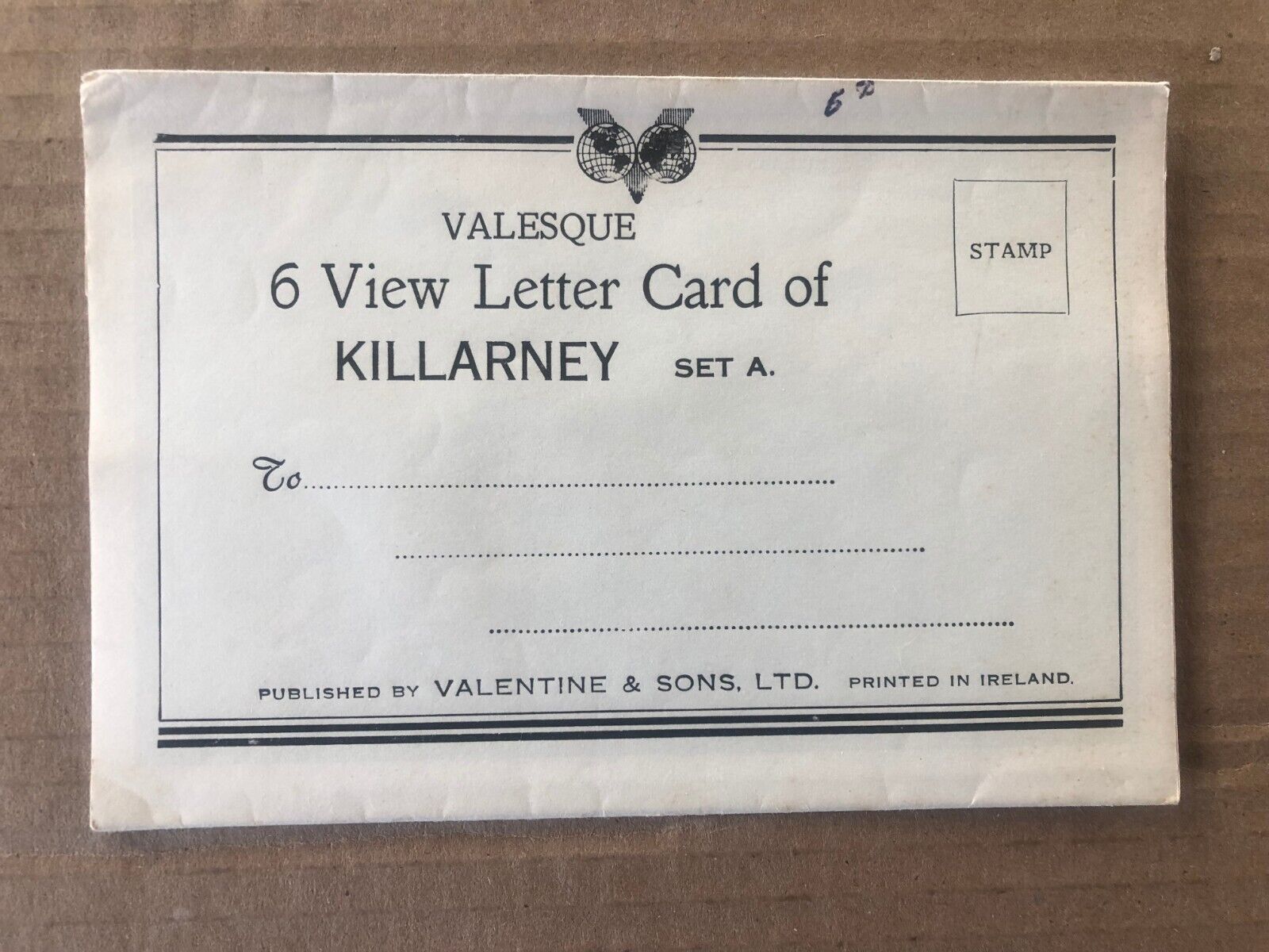 Vtg Postcard 6 View Letter Card Set A Killarney, Ireland Unposted