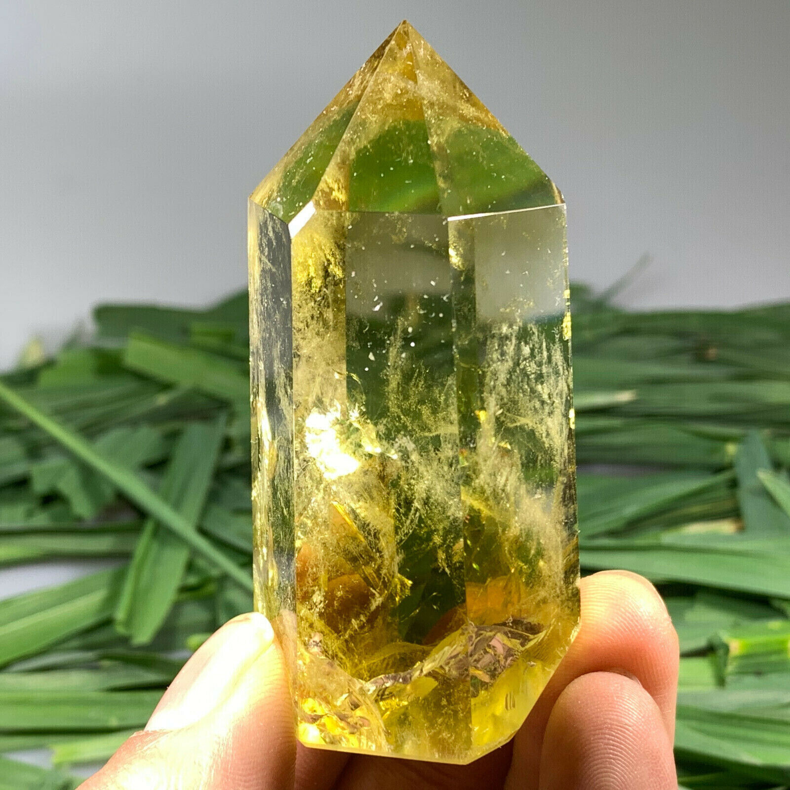 100g+ Natural smoky citrine quartz obelisk crystal wand point healing Reiki 1pc