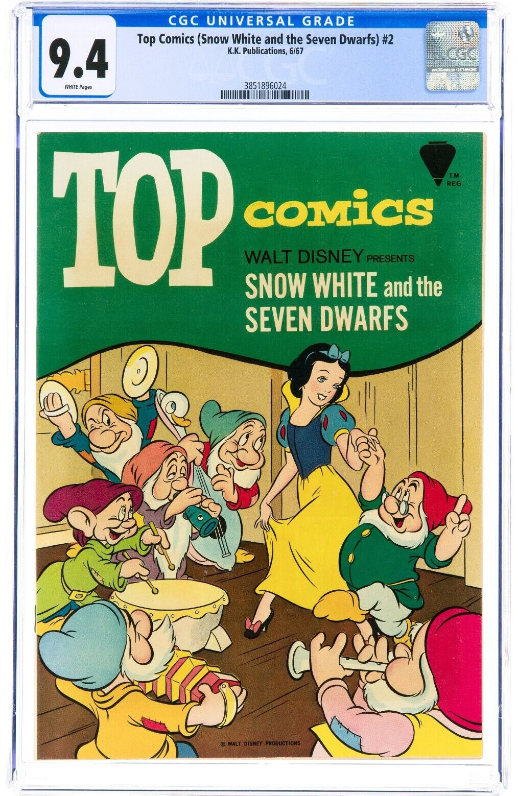Top Comics #2 Snow White and Seven Dwarfs K. K. Publications, 1967 CGC 9.4 White