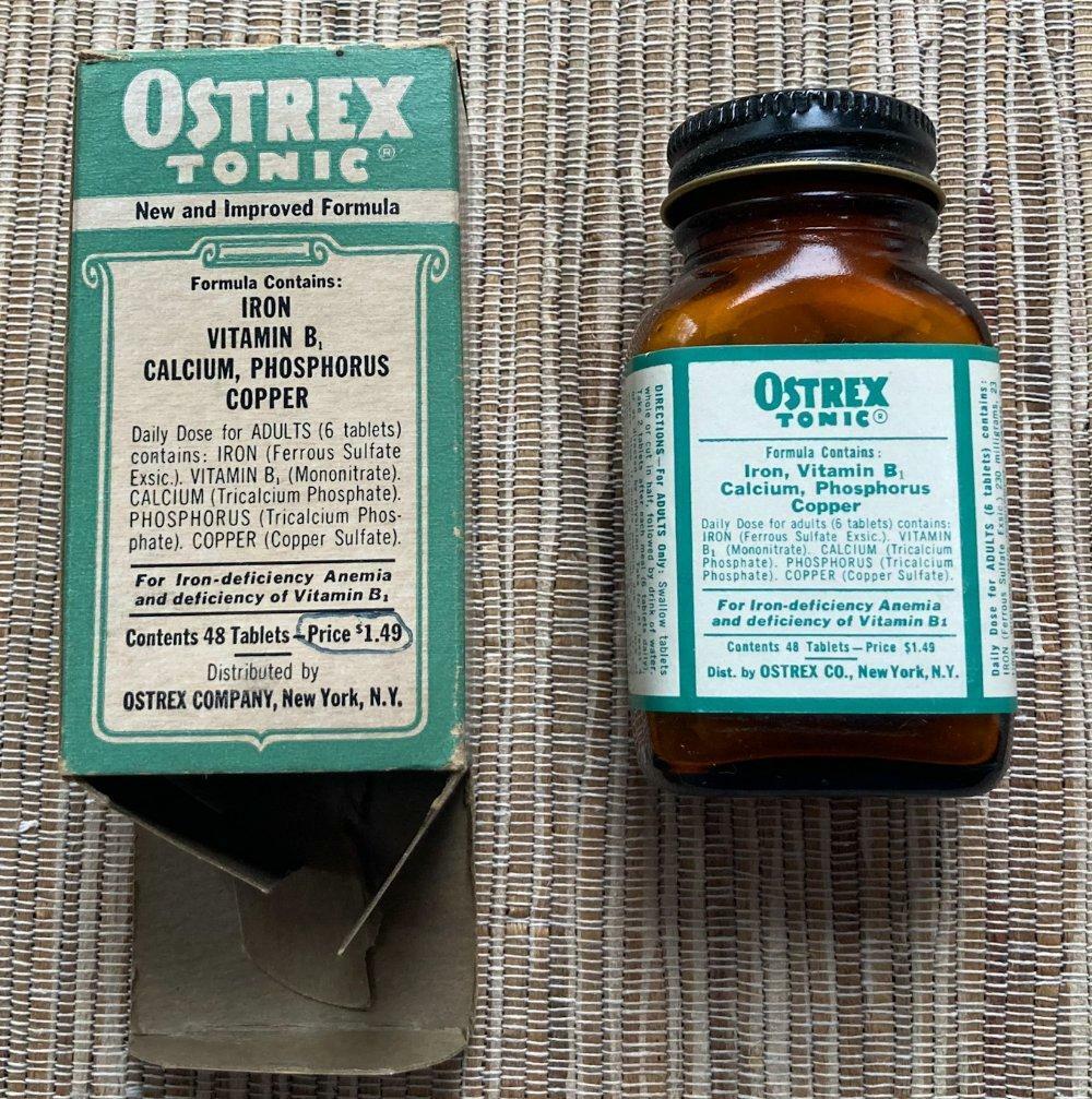 Vintage Ostrex Tonic Tablets Iron Vit B1 Calcium Phos Copper NOS