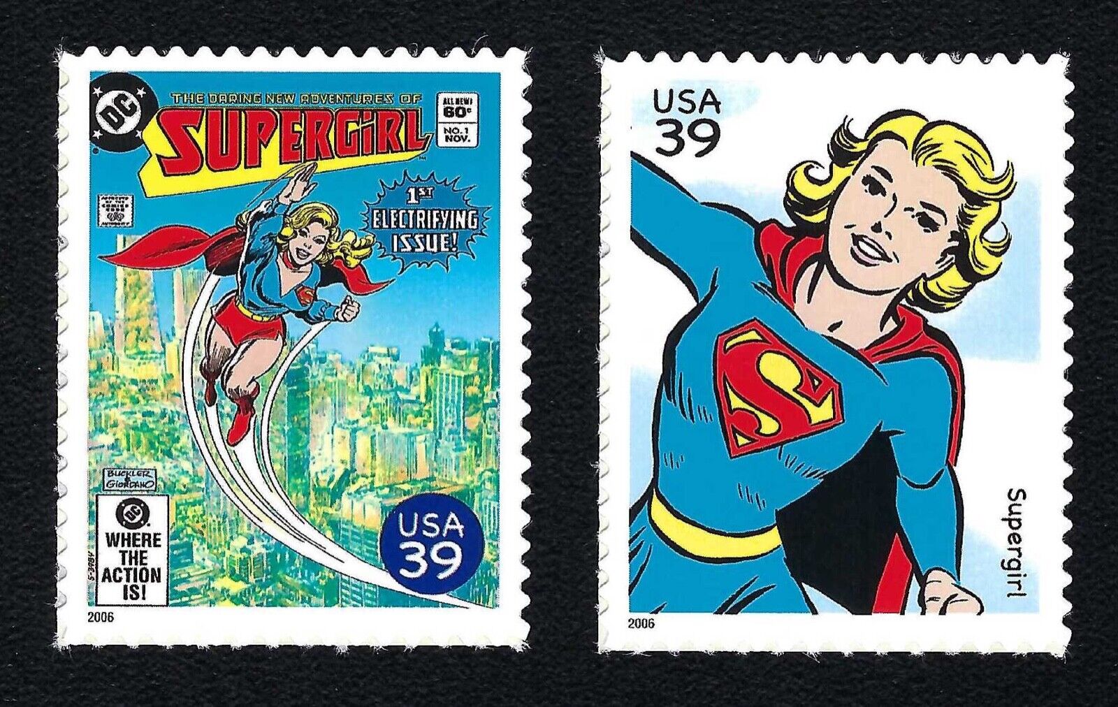 Supergirl #1 Superman Melissa Behoist TV Action Comics #252 Superhero Stamps Set