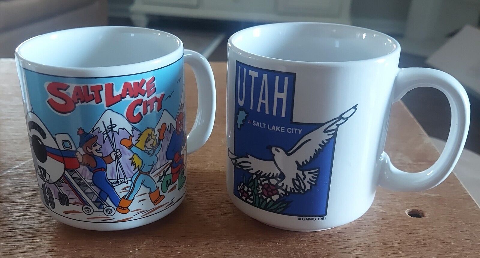 Vintage Retro Utah Salt Lake City Ski Coffee Mug Cup Cartoon Graphic 90\'s (2)