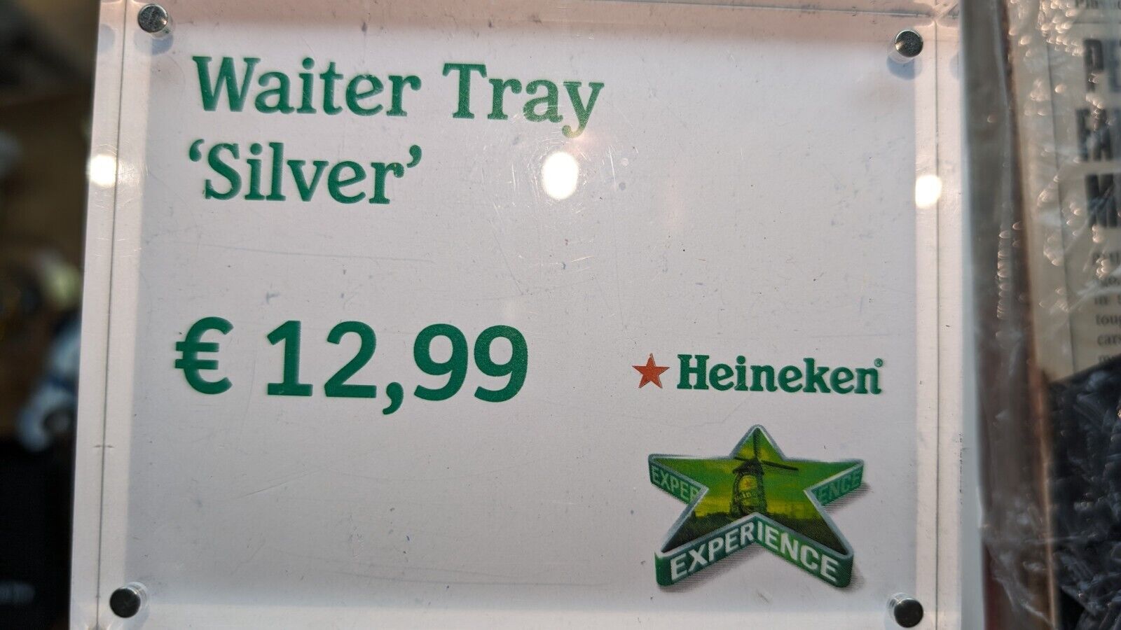 Heineken experience waiter tray \