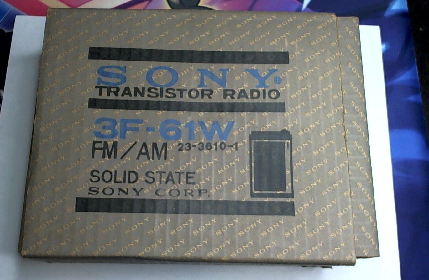 SONY Transistor Radio Vintage 1968 Model 3F-61W (No Radio) Boxes With Case Rare