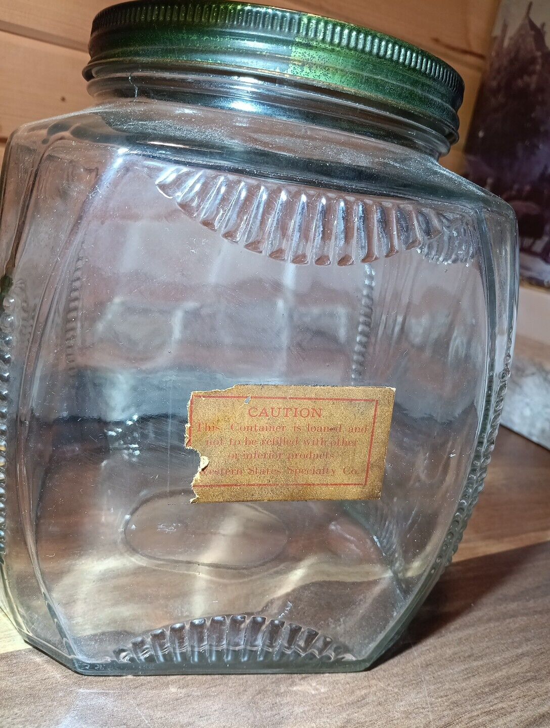 Antique Great Depression Ration Hoosier Jar Vintage USA Western States Art Deco