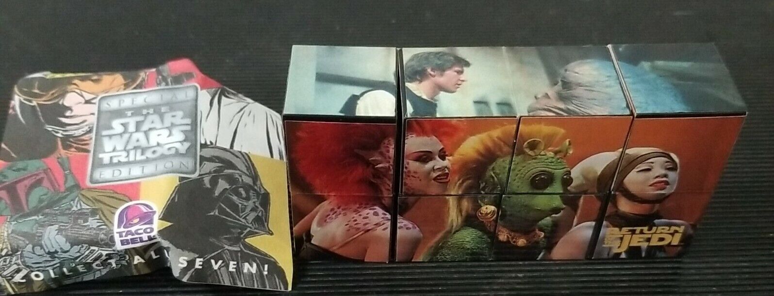 1997 Star Wars Trilogy Taco Bell Puzzle Cube Toy. Luke Skywalker Darth Vader
