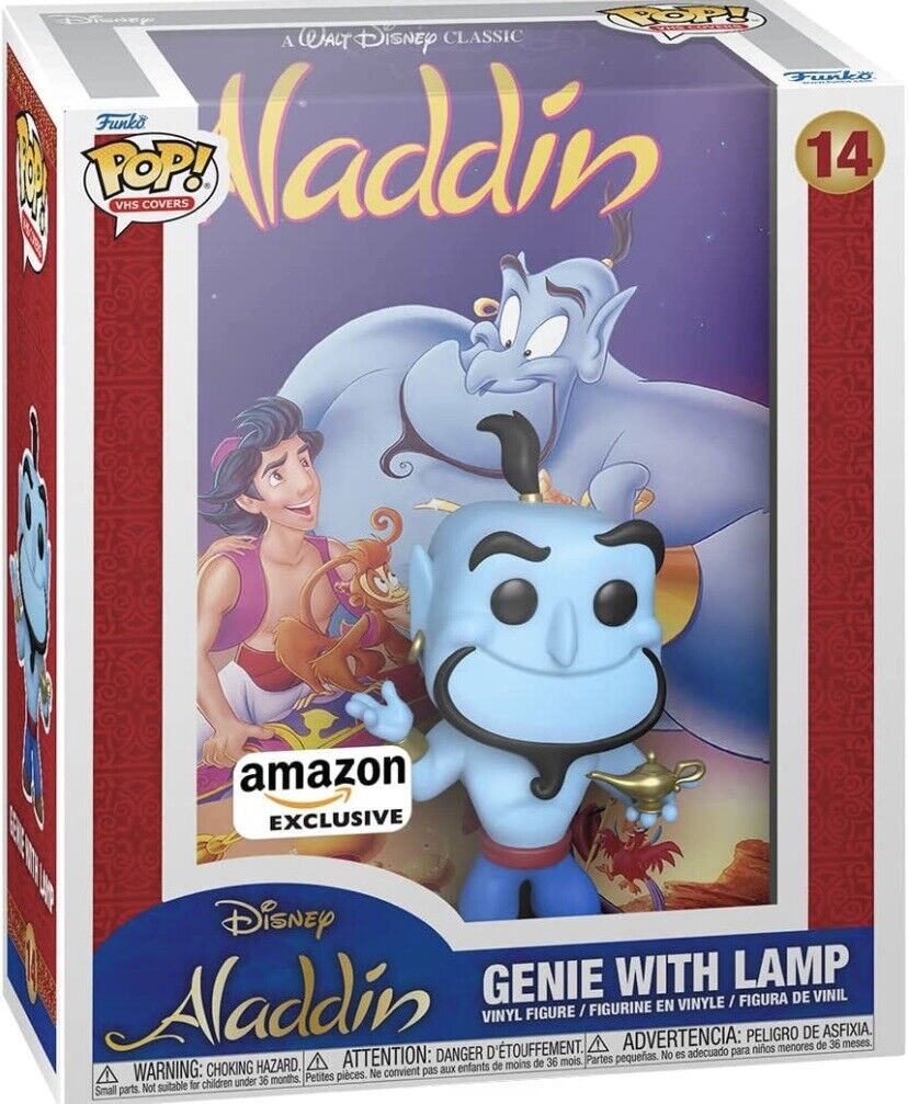 EXCLUSIVE FUNKO POP DISNEY: Aladdin - Genie with Lamp NEW  VHS Covers #14