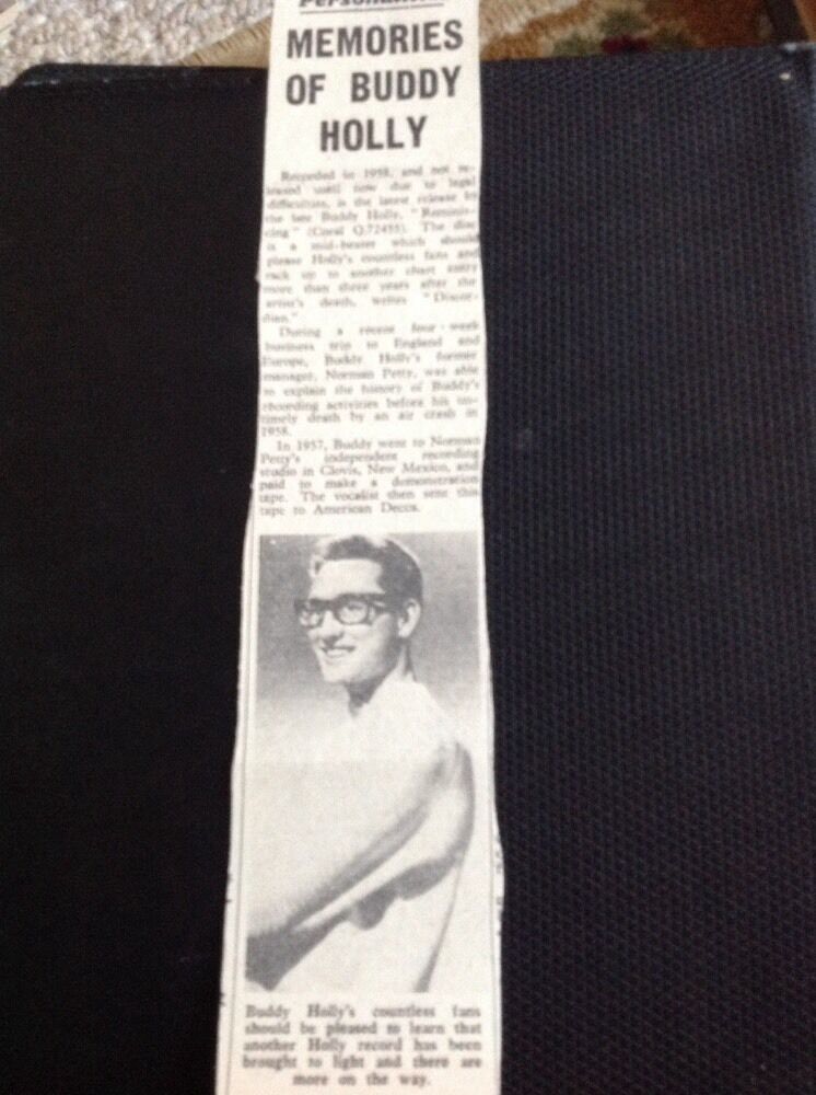 K1-8 Ephemera 1962 Article Buddy Holly Release Reminiscing Review