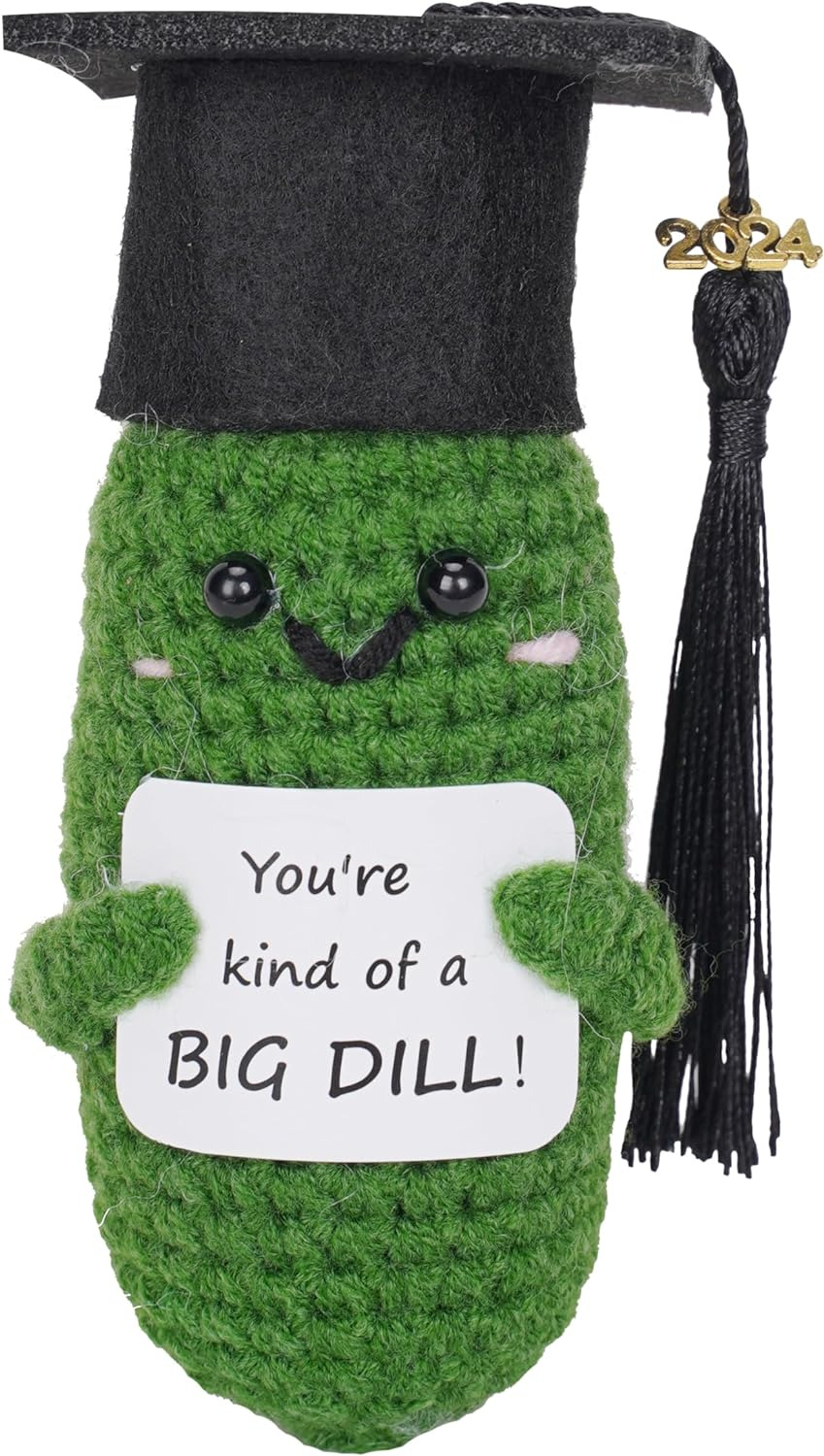 2024 Graduation Gift Emotional Support Pickle, Graduation Hat Unique 4.73\' X 1.9