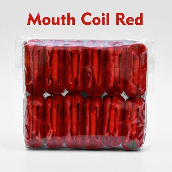 12 Classic Mouth Coils Paper Coil Gimmick for Real Parties or Magic Tricks, Red