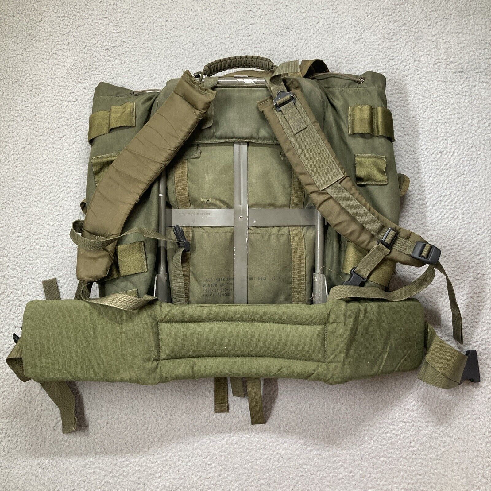 US Military LC-1 Large Combat Nylon Field Pack with Frame Straps Army Green Bag