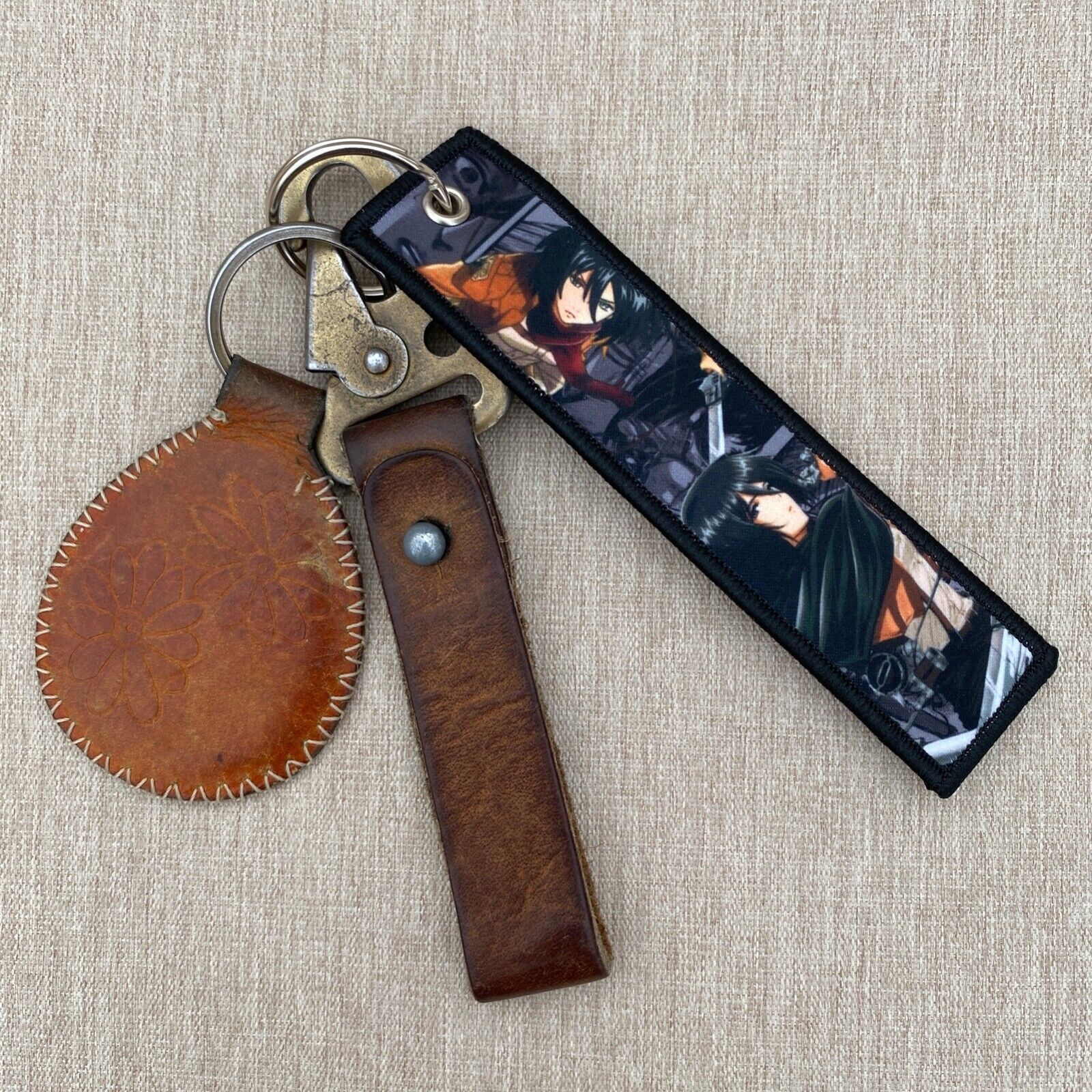 NEW Attack on Titan Mikasa Ackerman Fabric Keychain