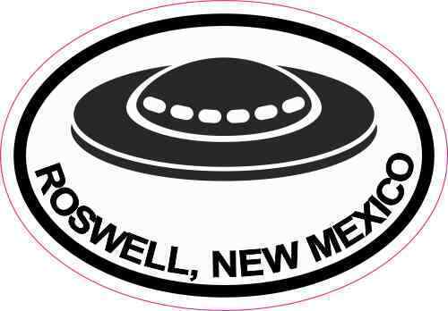 3X2 Oval UFO Roswell New Mexico Sticker Travel Luggage Decal Alien Car Stickers