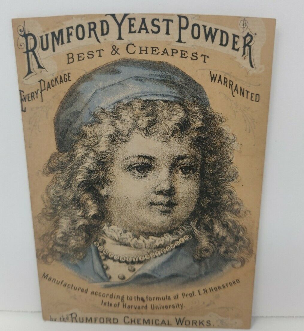 Rumford Yeast Powder Victorian Trade Card Bridgetown NJ 1879 Grocery List 