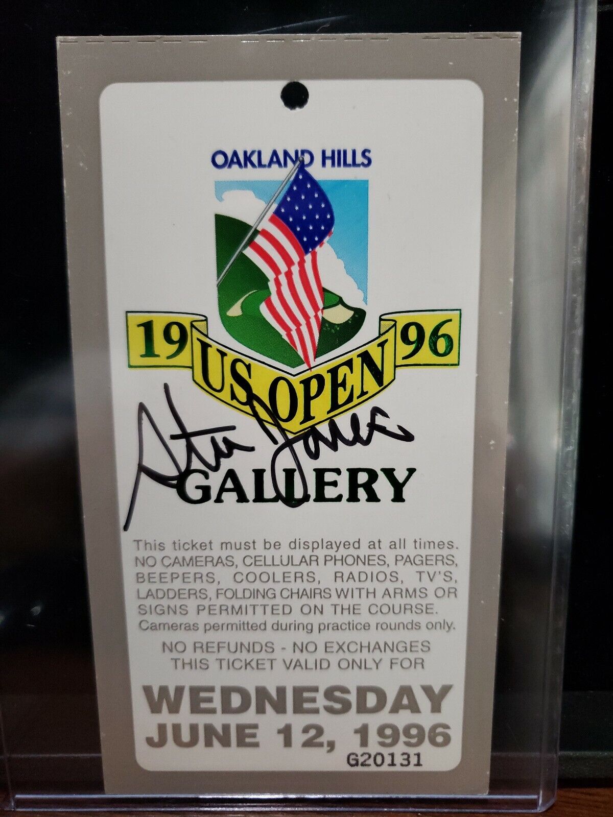 STEVE JONES 1996 PGA US OPEN Winner Signed Ticket Stub REAL AUTOGRAPH RARE