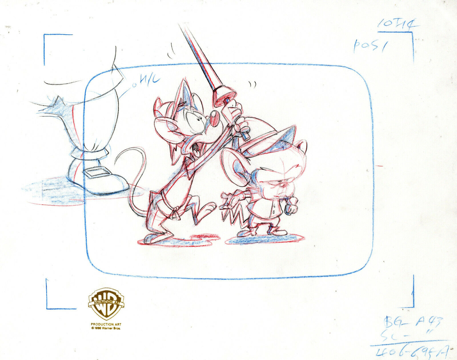 Animaniacs-Pinky And the Brain-Original Production Drawing- Mouse of La Mancha