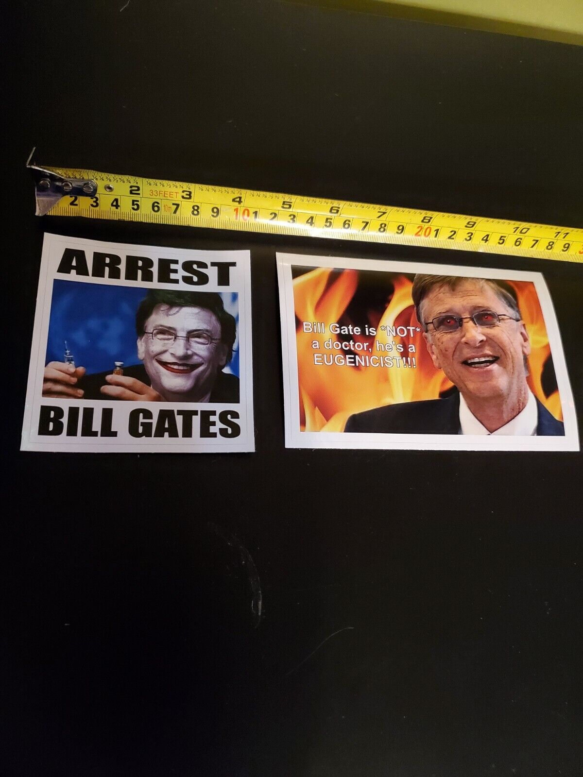 ANTI Bill Gates Vaccine Eugenicist Bumper stickers LOT of 2 ANTI W.H.O. RESET