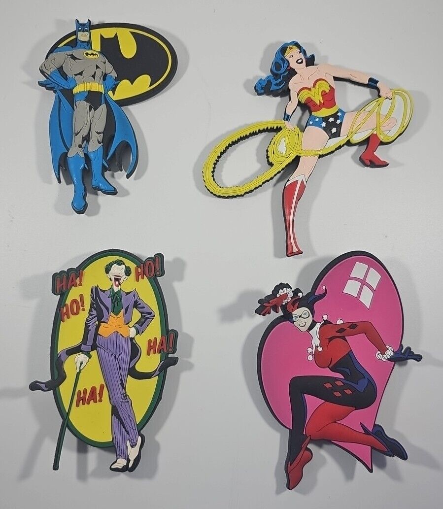 Mega Mega Magnet DC Series 1  Batman Wonder Woman Joker Harley Quinn Lot Of 4 