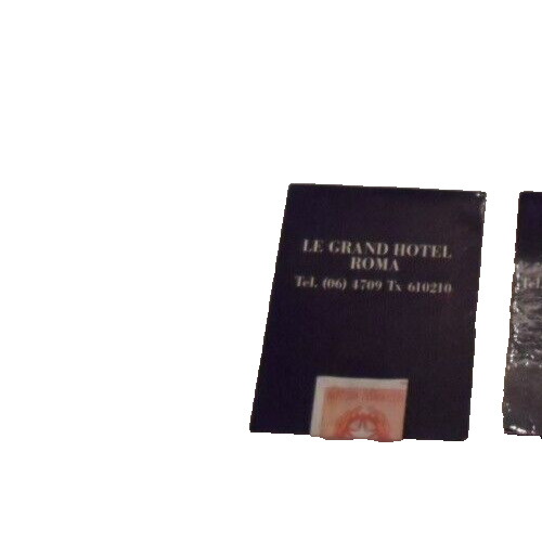 Vintage Le Grand Hotel Roma Ciga Hotels Full Sealed Fold Over Matchbook NOS