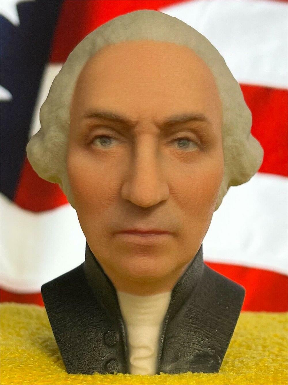 3D Printed Full Color President George Washington Bust Statue Collectible 3 Inch