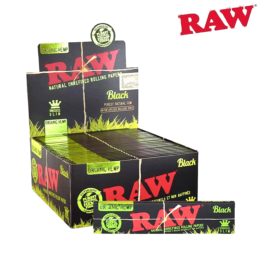 Raw Black Organic Hemp Rolling Papers King Size 1 Pack USA SHIPPED