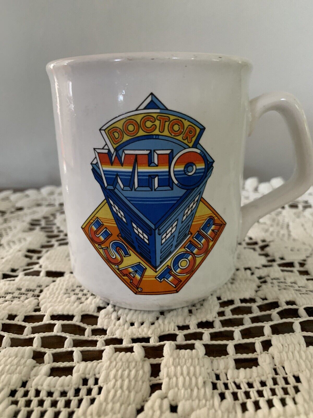 Vintage BBC Doctor Who USA TOUR 1986 Original Coffee Mug