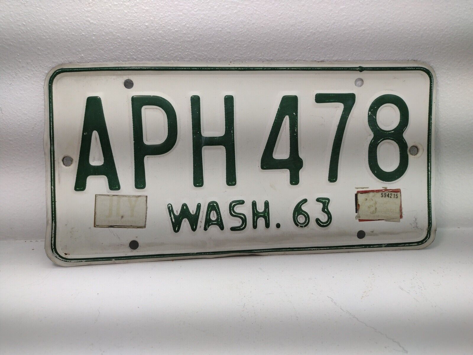 Vintage 1963 Washington license plate APH 478 YOM DMV clear 1964 1965 1966