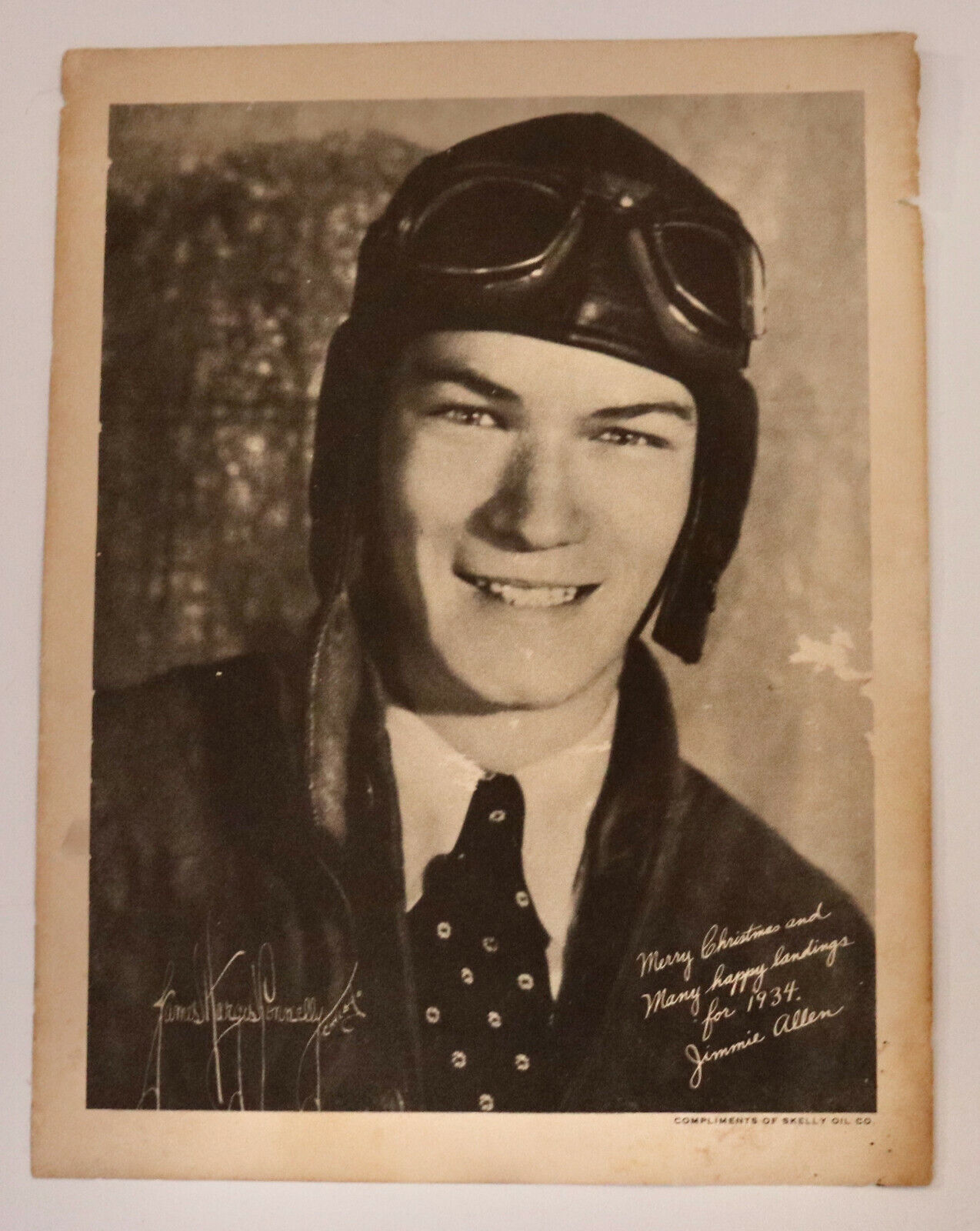 Jimmie Allen 1934 radio show pilot Christmas photo Skelly Oil Co.