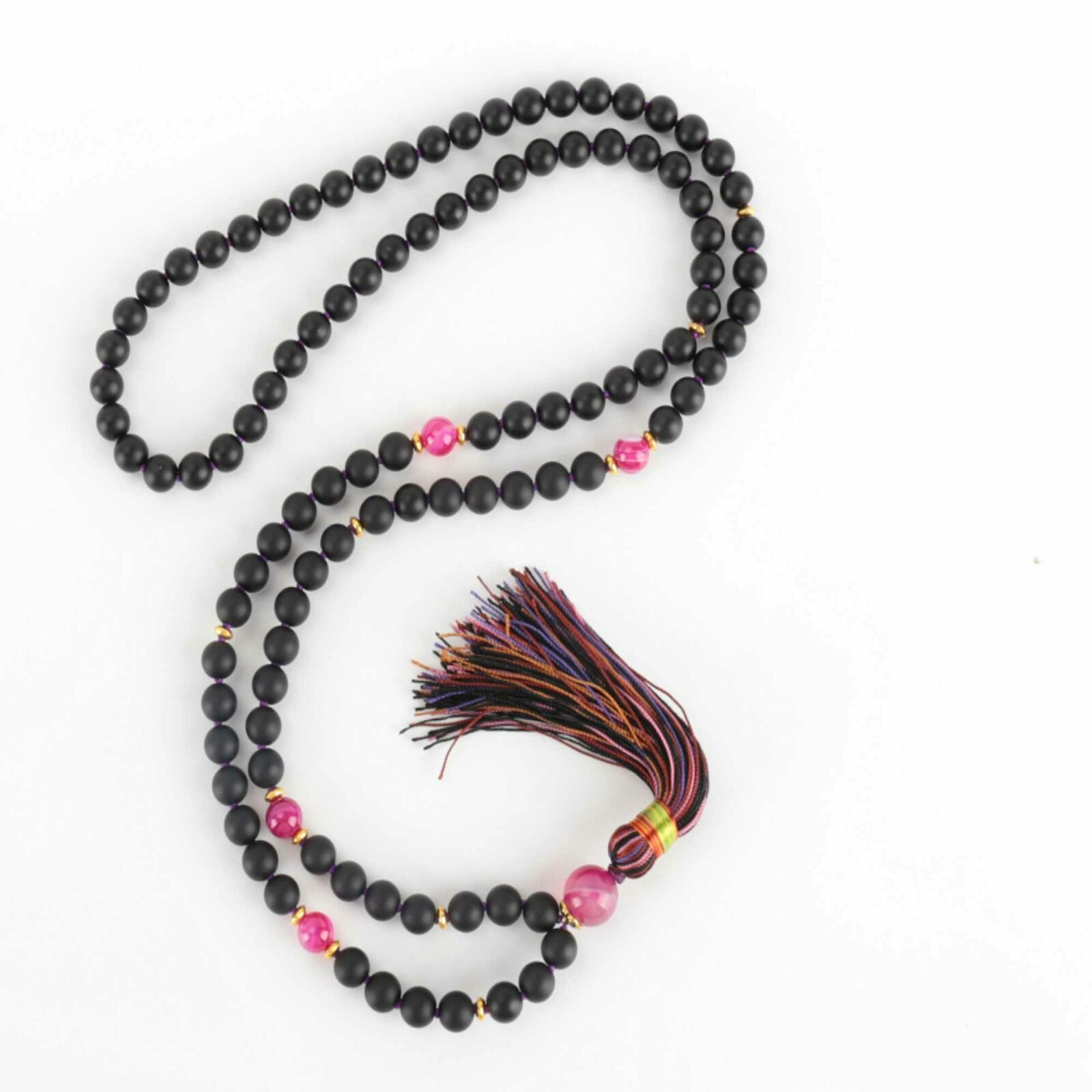 6mm 108 knot Natural black agate gemstone beads bracelet gift Dark Matter