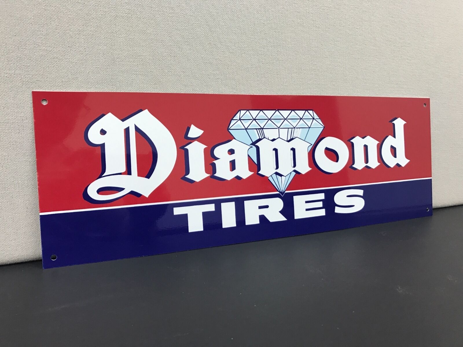Diamond tire vintage style advertising metal sign baked