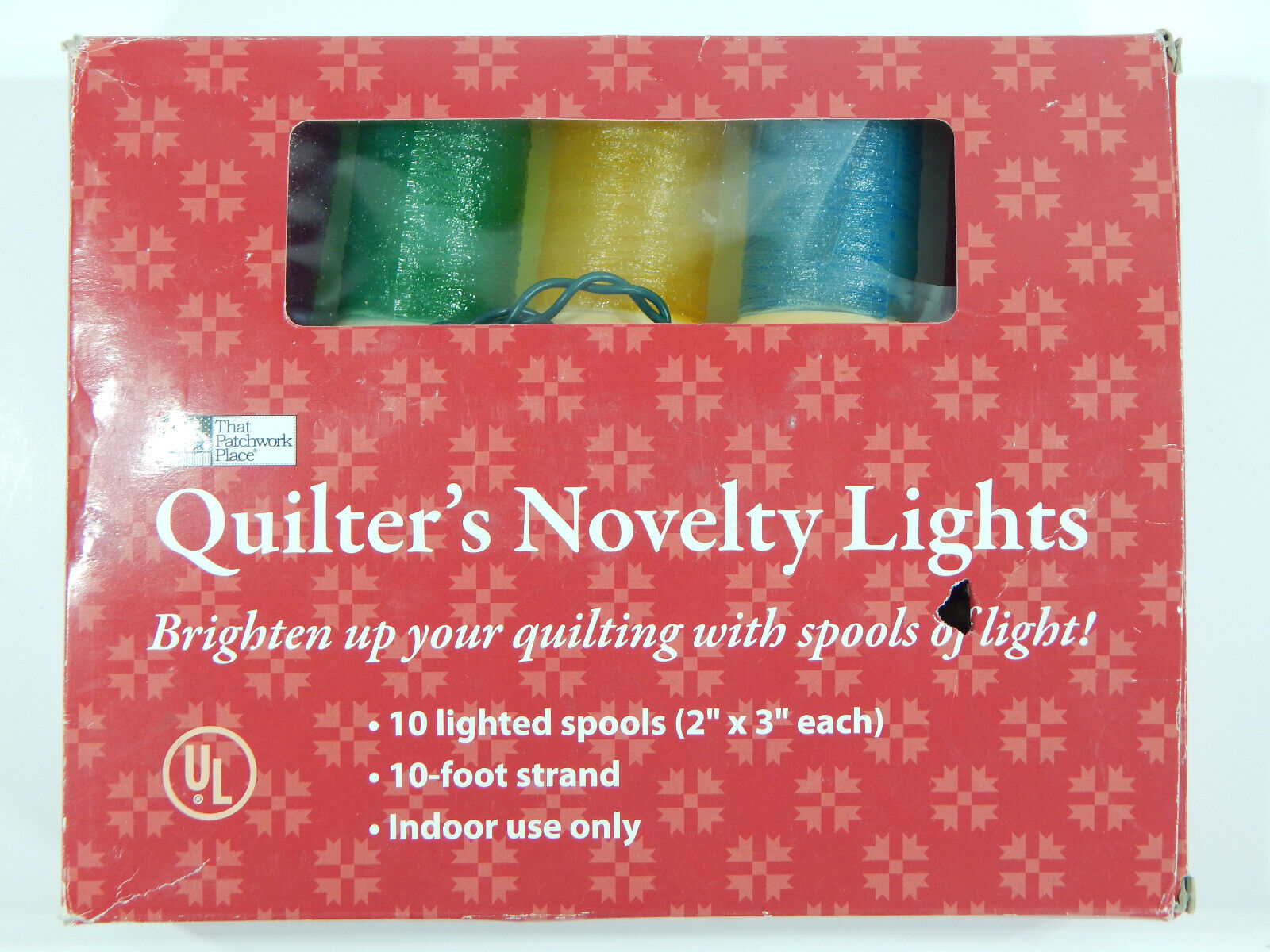 QUILTER\'S NOVELTY 10 LIGHTS CHRISTMAS BOBBINS SEWING QUILTING FESTIVAL STRING