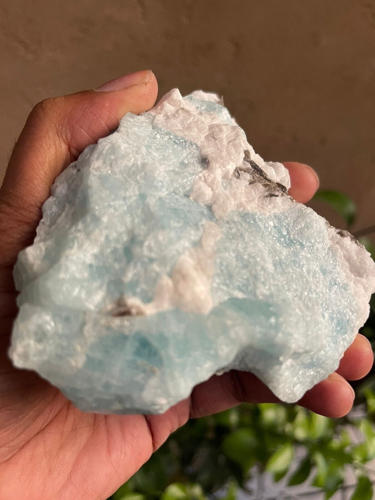 Natural Aquamarine Specimen Rock With Mica and Feldspar  550 grams.  (US Stock)