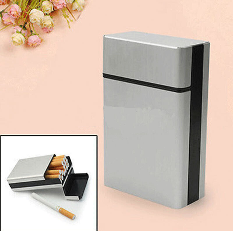 Metal Cigarette Case Aluminum Pocket Box Tobacco Holder Storage Container