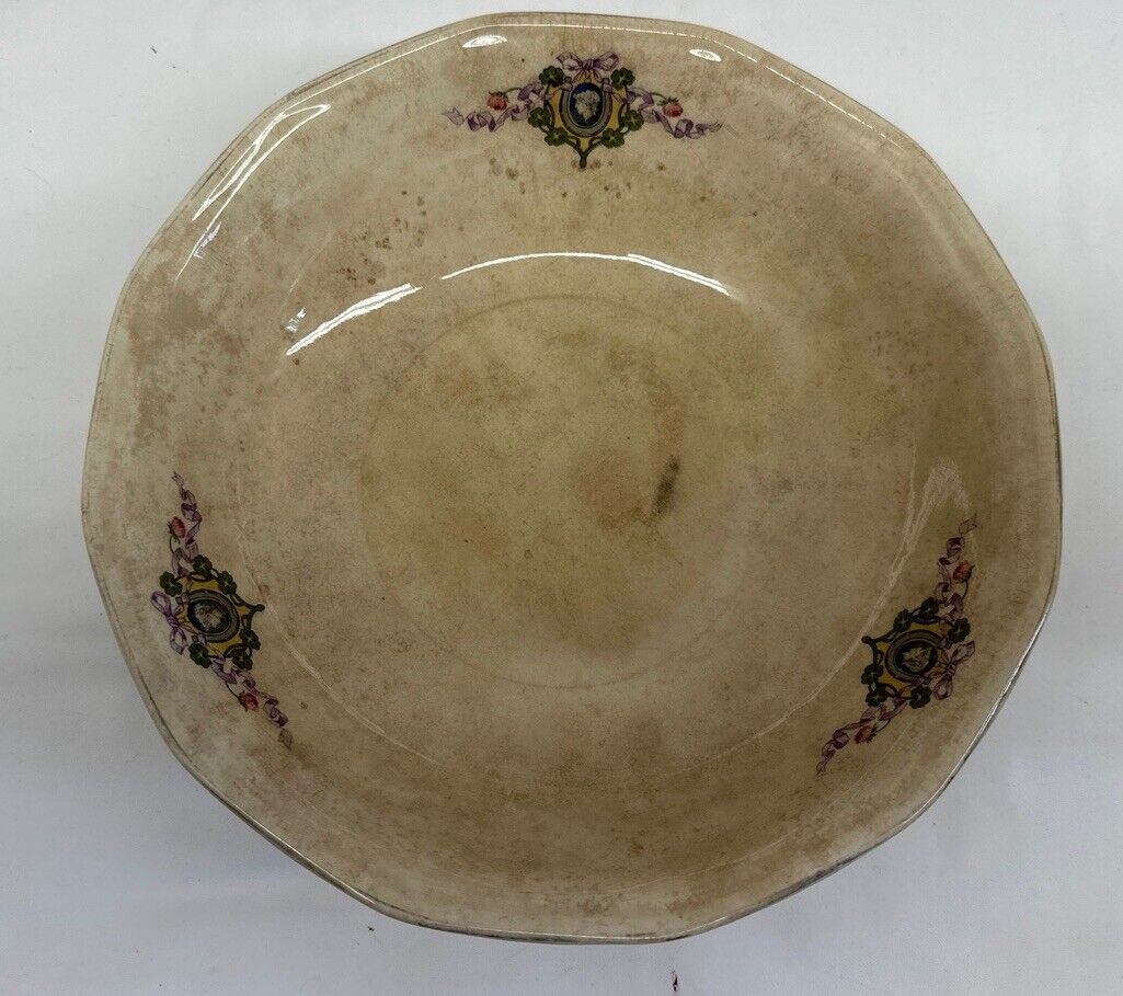 10” Antique Victorian Porcelain Serving Bowl